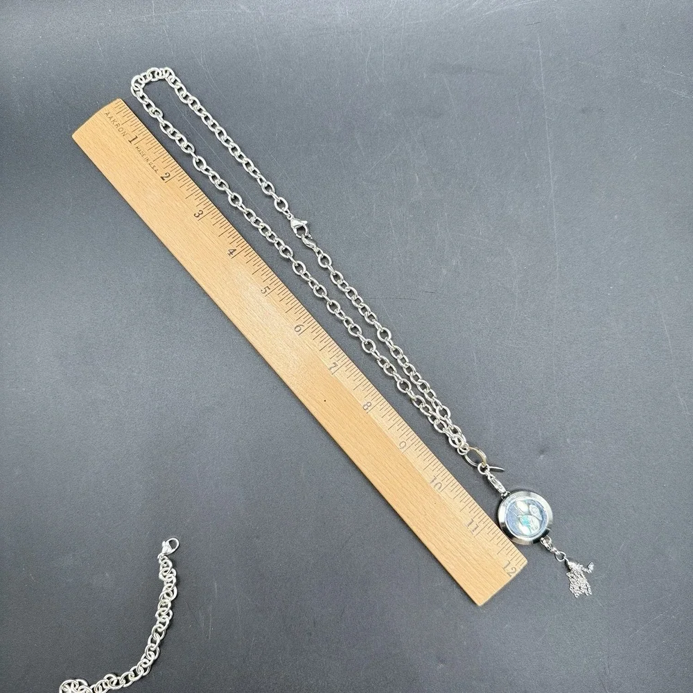 Origami Owl Living Locket Tassel Necklace Silver Chain Camper Ice Cream Charm